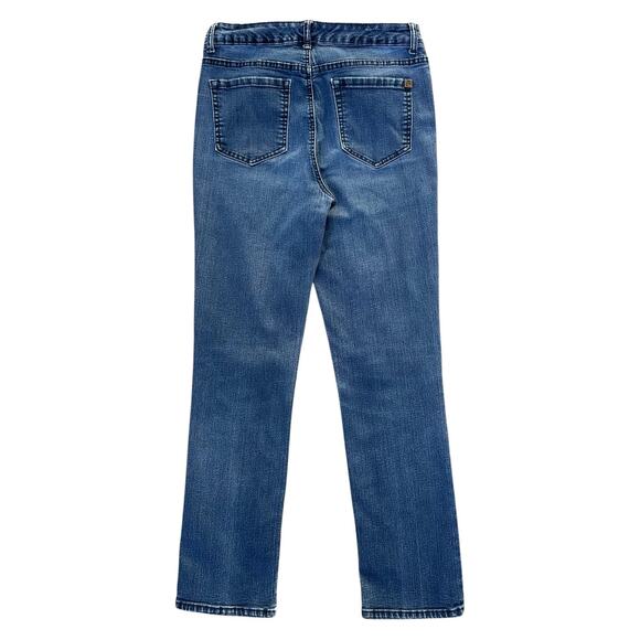 Karl Lagerfeld Straight Leg Mid-Rise Jeans, Size 8, Blue Medium Wash - Picture 2 of 11